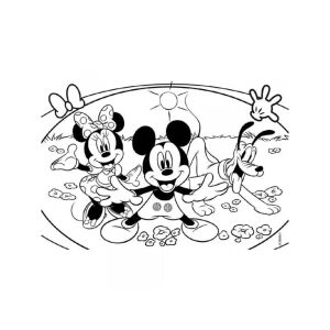 Myszka Miki, Myszka Minnie i Pluto kolorowanka, postacie Disneya kolorowanka - Puzzle i układanki