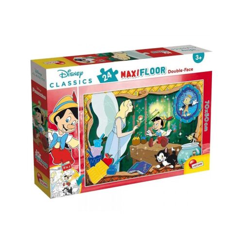 Disney Pinokkió 2 az 1-ben Maxi Padló Puzzle és Színező - 24 darabos - Lisciani
