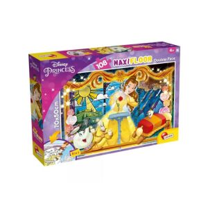 Lisciani Disney Princess Frumoasa și Bestia Puzzle Maxi de podea 108 piese Cutie - Puzzle 3D & Puzzle cu burete