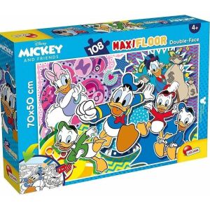 Lisciani Disney Kaczogród 2w1 puzzle i kolorowanka, 108 elementów, 70x50cm, pudełko widok pod kątem - Puzzle i układanki