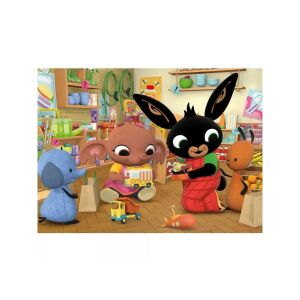Puzzle Bing și prietenii, 24 de piese, complet, reprezentând o scenă de cumpărături cu Bing și prietenii săi - Puzzle 3D & Puzzle cu burete