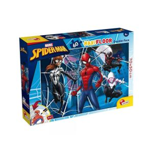 Lisciani Spider-Man 2w1 Maxi Puzzle Podłogowe i Zestaw do Kolorowania, 60 elementów, 70x50cm, pudełko - Puzzle