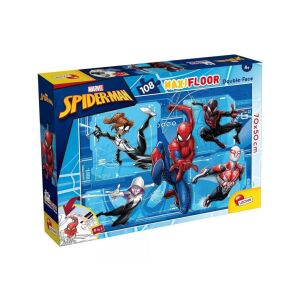 Lisciani Spider-Man 2w1 Maxi Puzzle Podłogowe i Zestaw do Kolorowania, 108 elementów - Puzzle