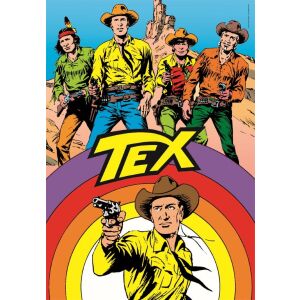 Tex Willer und seine Gefährten in einem Puzzle im Vintage-Comic-Stil - Clementoni Puzzle
