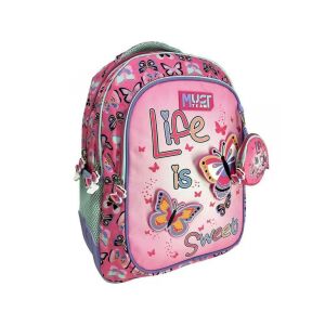 Must Team Luna pillangós iskolatáska, rózsaszín hátizsák 3D pillangó mintával - Luna