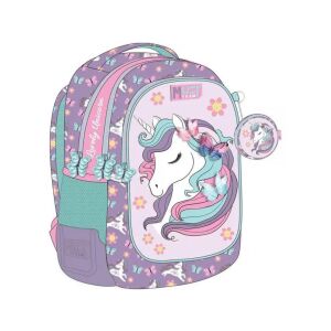 Must Team Unikornis 3 rekeszes iskolatáska mini tárolóval - Luna