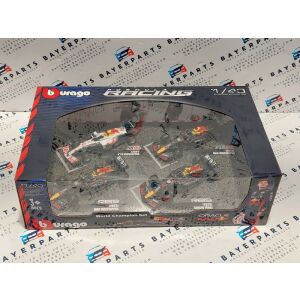 Red Bull F1 szett - 2023 RB19 Max Verstappen - 2023 RB19 Sergio Perez (Miami) - 2022 RB18 Max Verstappen - 2021 RB16B Max Verstappen (Turkish GP) -  Bburago -1:43 129372685 - Bburago