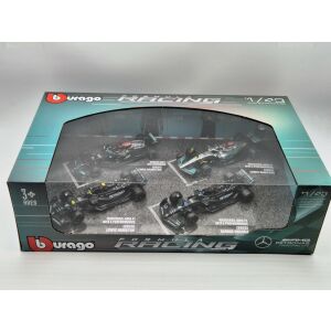 Mercedes GP F1 szett - 2023 W14 Lewis Hamilton - 2023 W14 George Russel - 2022 W13 Lewis Hamilton - 2021 W12 Lewis Hamilton -  Bburago -1:43 129372665 - Bburago