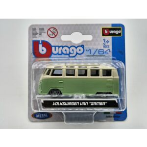 Volkswagen VW T1 transporter Samba Minibus - zöld -  Burago - 1:64 129373107 - Bburago
