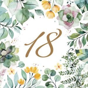 Happy Birthday 18 Floral Frame szalvéta 20 db-os 33x33 cm