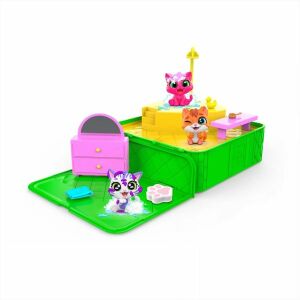 Zestaw do zabawy Washy Friends Color Reveal Jacuzzi z trzema figurkami kotów zmieniającymi kolor i akcesoriami. - Interaktywna gra dla dzieci