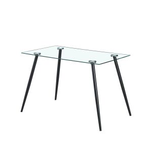 Masă pătrată din sticlă Lana 120 cm, neagră 128926293 - Mobilier pentru sufragerie
