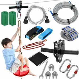 Springos set za zip line sa sjedalom u upotrebi, oprema za igru na otvorenom - Springos