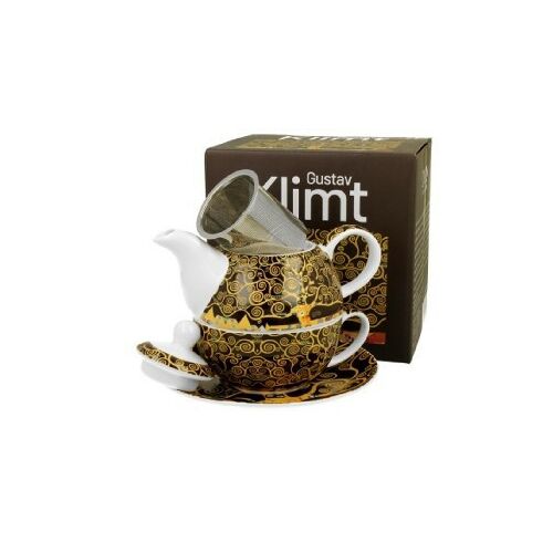 family teakanna szűrős + csésze aljjal 300/350ml klimt életfa barna 128931411