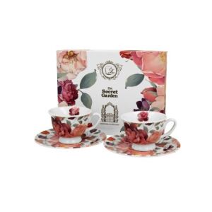 family kávéskészlet 2 személyes csésze+alj 100ml virág - rózsa 128932562 - Teáskészlet