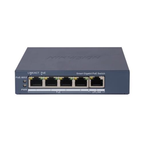 Switch PoE Gigabit Hikvision DS-3E1505P-EI cu 5 porturi