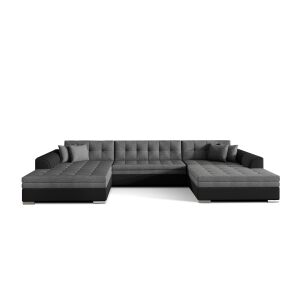 VENTO ágyazható U alakú ülőgarnitúra szürke/fekete 128930437 - Nappali bútor