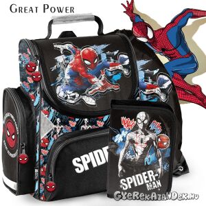 Paso Pókember Great Power ergonomikus iskolatáska szett fiúknak, tartalmaz iskolatáskát, tolltartót és tornazsákot - Paso