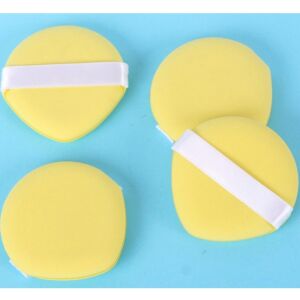 KeepHome Triangle sminkszivacs, újrafelhasználható, nedves vagy száraz használatra, 5,5 x 5,5 x 0,9 cm, púderpúder, sárga 136299352 - Smink szivacs