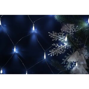 KipHome Karácsonyi háló fényfüzér, 2x2m, 160 LED, Hideg fehér, ünnepi dekorációhoz - Karácsony