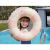 Felfújható úszógyűrű gyerekeknek, Rózsaszín-sárga csíkos, KeepHome, átmérője 66 cm 136111539