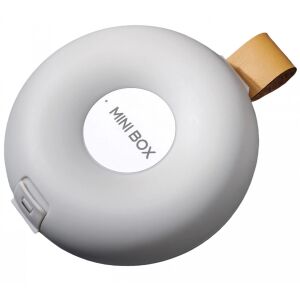 Pudełko do przechowywania leków, Flippy, 6 przegródek, szczelne zamknięcie, przenośne, okrągłe, biało-szare, PP, 8,4 x 2,9 x 8,5 cm