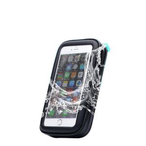 KeepHome mobiltelefon tartó kerékpárhoz és motorkerékpárhoz, víz- és ütésálló, érintőképernyős, 360 fokban forgatható, fekete, L méret ≤ 5,5 hüvelyk