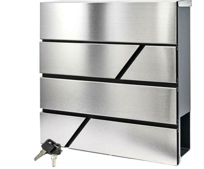 Pepita modern vízálló rozsdamentes acél Postaláda - ezüst