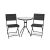 Pepita Mallorca black balcony set with glass table and two chairs on white