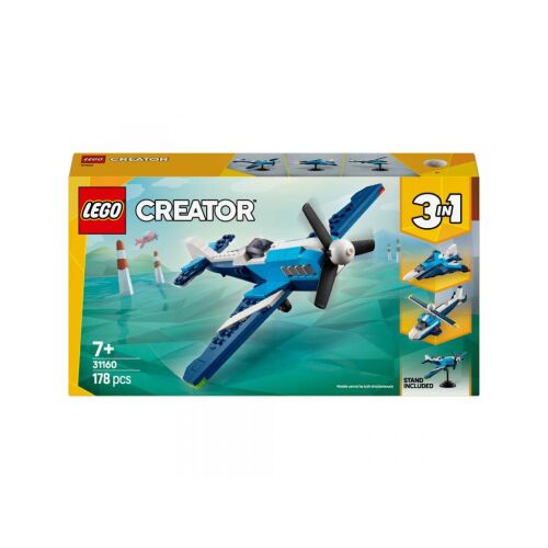 LEGO Creator 31160 Avion de curse, jucărie de construcție 3 în 1