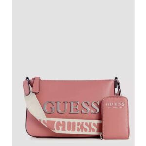 GUESS Caracara rózsaszín crossbody táska levehető tokkal, elölnézet - Guess