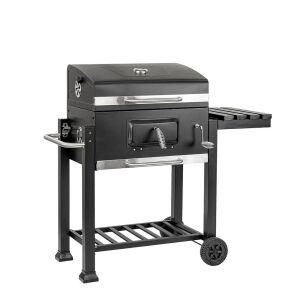 Wielofunkcyjny grill węglowy Leziter z pokrywą i półką boczną - Skrzynka pocztowa, Wózek ogrodowy, Grill ogrodowy, piekarnik, Domek ogrodowy i Nawóz