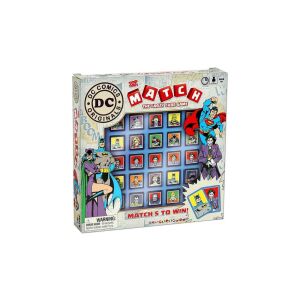 DC Comics Originals Match A bolond kocka játék társasjáték, melyen a DC szuperhősök szerepelnek, mint Batman, Superman, Joker és Wonder Woman - Winning Moves