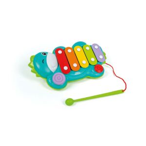 Clementoni Baby Xylo Dino Dinozaur Xilofon, o jucărie muzicală colorată pentru bebeluși și copii mici, cu design de dinozaur, clape de xilofon și un ciocan - Clementoni
