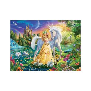 Puzzle Castorland 500 elementów, Delikatność przyjaźni, przedstawiające wróżkę i jednorożca w magicznym lesie - Castorland Puzzle