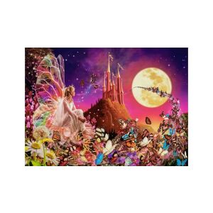 Puzzle Fairy Fantasies de la Castorland, prezentând o zână așezată pe un deal cu un castel și fluturi - Puzzle 3D & Puzzle cu burete