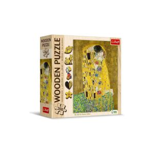 Trefl 200 db-os Wooden Contour Fa Puzzle - Gustave Klimt - The Kiss (20247) 128947534 - Trefl Puzzle