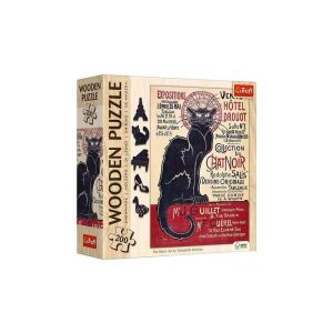 Trefl Puzzle din Lemn Contur 200 piese, Théophile Steinlen - Pisica Neagră, 20254 - Trefl Puzzle