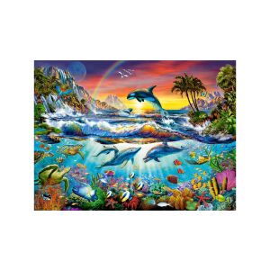 Castorland 3000 darabos Paradise öböl kirakós játék, színes víz alatti képpel, delfinekkel, halakkal és korallzátonyokkal - Castorland Puzzle