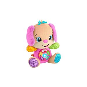 Fisher-Price Nevetös és Tanulás Okos Szakaszok Sis interaktív plüssök, rózsaszín kutyus fénylö körövel, tanítja az első szavakat, színeket, formákat és még sok mást - Fisher Price