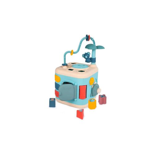 Smoby Little Explore Aktivitätswürfel, Entwicklungsspielzeug für Babys, mit Formensortierung, Perlenlabyrinth, Zahnrädern und mehr