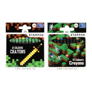 Creioane de ceară 12 culori Pixel Game p12 STARPAK 128954993 - Creioane cerate