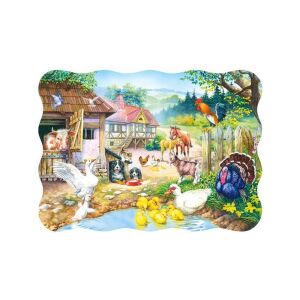 Puzzle Castorland Farm cu 30 de piese, cu o ilustrație colorată a animalelor de la fermă - Castorland Puzzle