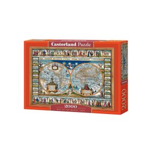 Castorland 2000 darabos kirakós játék, Világtérkép, 1639 - Castorland Puzzle