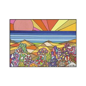 Puzzle Ravensburger 1000 dielikov, Kavicsok Hawaii, abstraktný vzor s farebnými kvetmi a západom slnka nad oceánom - Puzzle