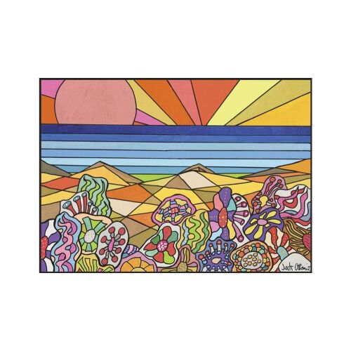 Ravensburger 1000-teiliges Puzzle, Kavicsok Hawaii, abstraktes Design mit bunten Blumen und einem Sonnenuntergang über dem Meer