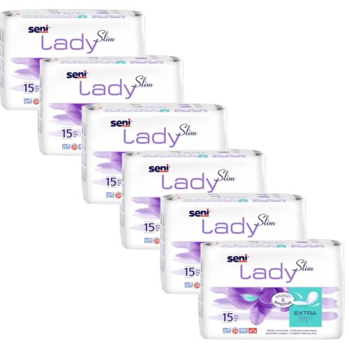 Seni Lady Slim Extra подложки за инконтиненция, 6 пакета по 15 броя