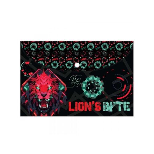 Luna Lion's Byte A4 mappa futurisztikus oroszlán mintával - Iratvédő tasak