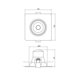Spot LED 10W Incastrat, Patrat, Orientabil, GTV, 800lm, Lumina Calda (3000K), Alb 135949572 - Lămpile încastrate