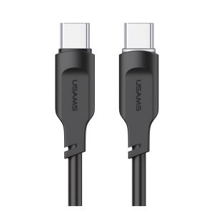 USAMS LITHE SERIES adatkábel Type-C - Type-C, LED jelzés, FEKETE 128992151 - Adatkábel